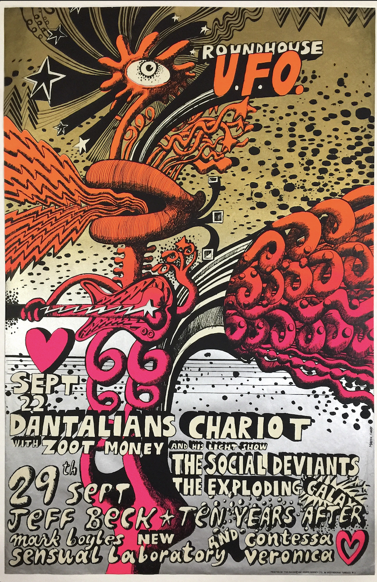 Martin Sharp Dantalians Chariot Poster, 1967 Silkscreen 32 x 22 inches